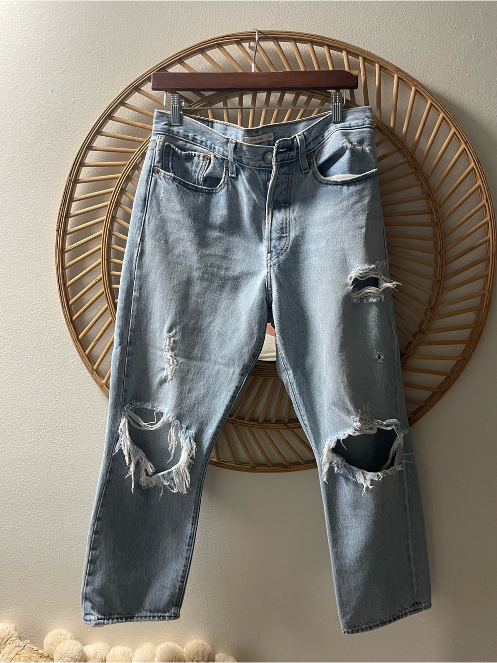 Light Blue Distressed women’s  Jeans size 30 (fits more like a 28)